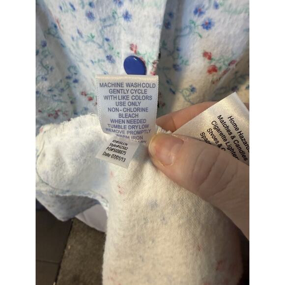 LANZ OF SALZBURG | Women’s Flannel Nightgown Floral Button 100% Cotton- Large - Picture 5 of 7